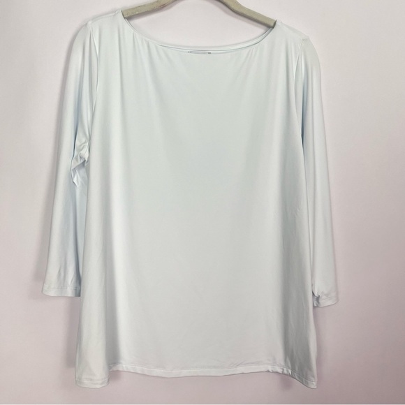 Nordstrom Rack Athletic Performance Material 3/4 Sleeves White Shirt Sz Large - Picture 1 of 7